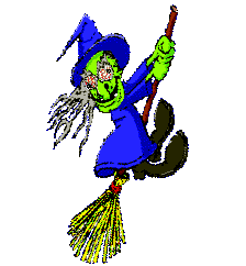 Witch on broom 2 animation | Witches | Creatures & Cartoons | GIFGIFs.com